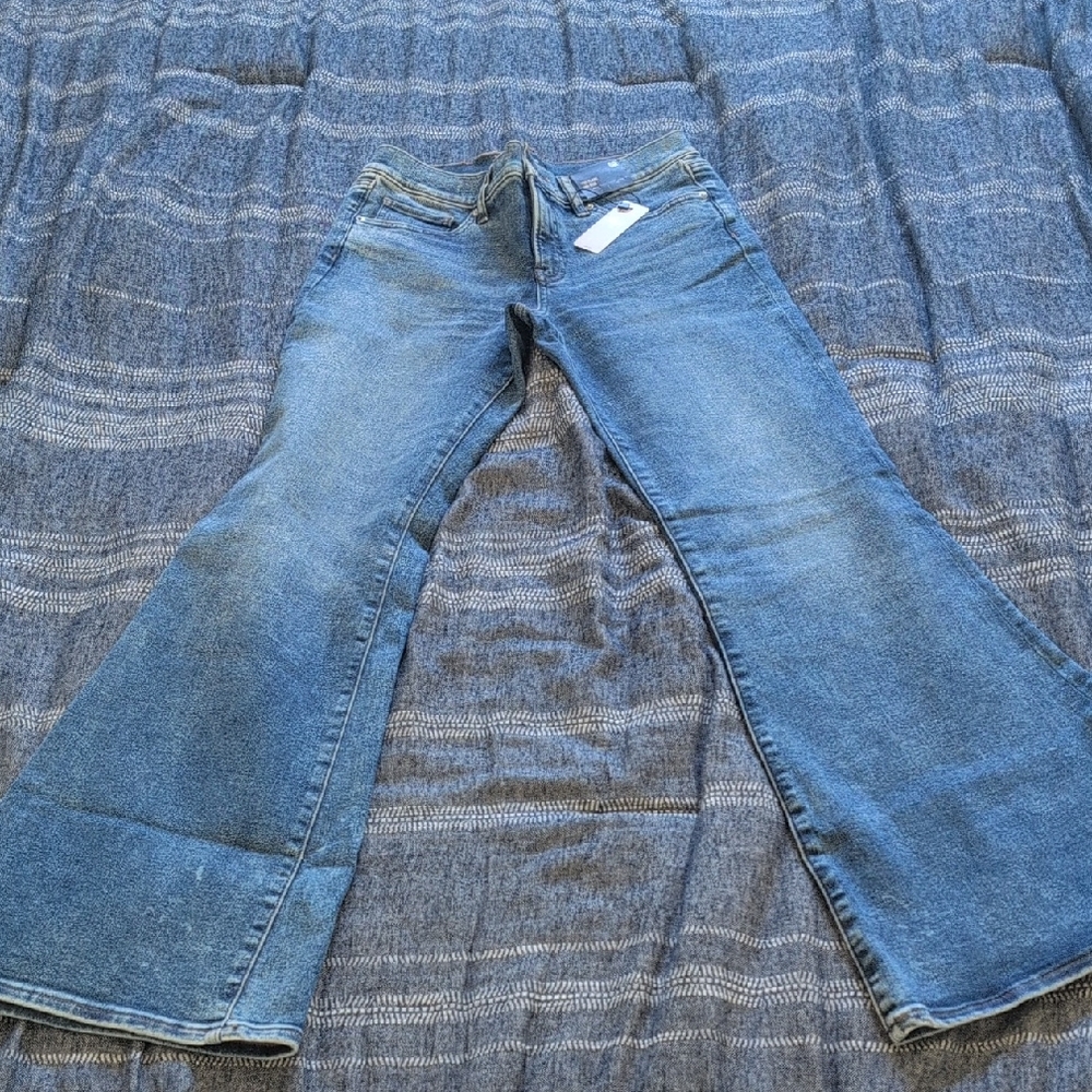 Express Flare Wide Leg Blue Jeans